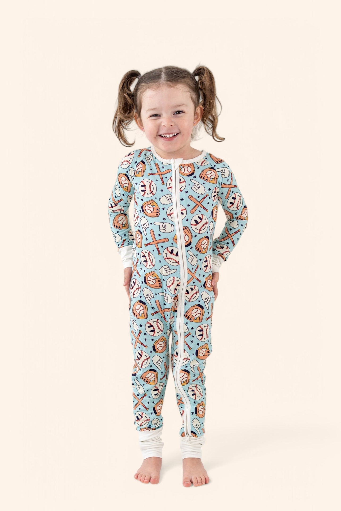 BASEBALL SMILEY DREAM ROMPER