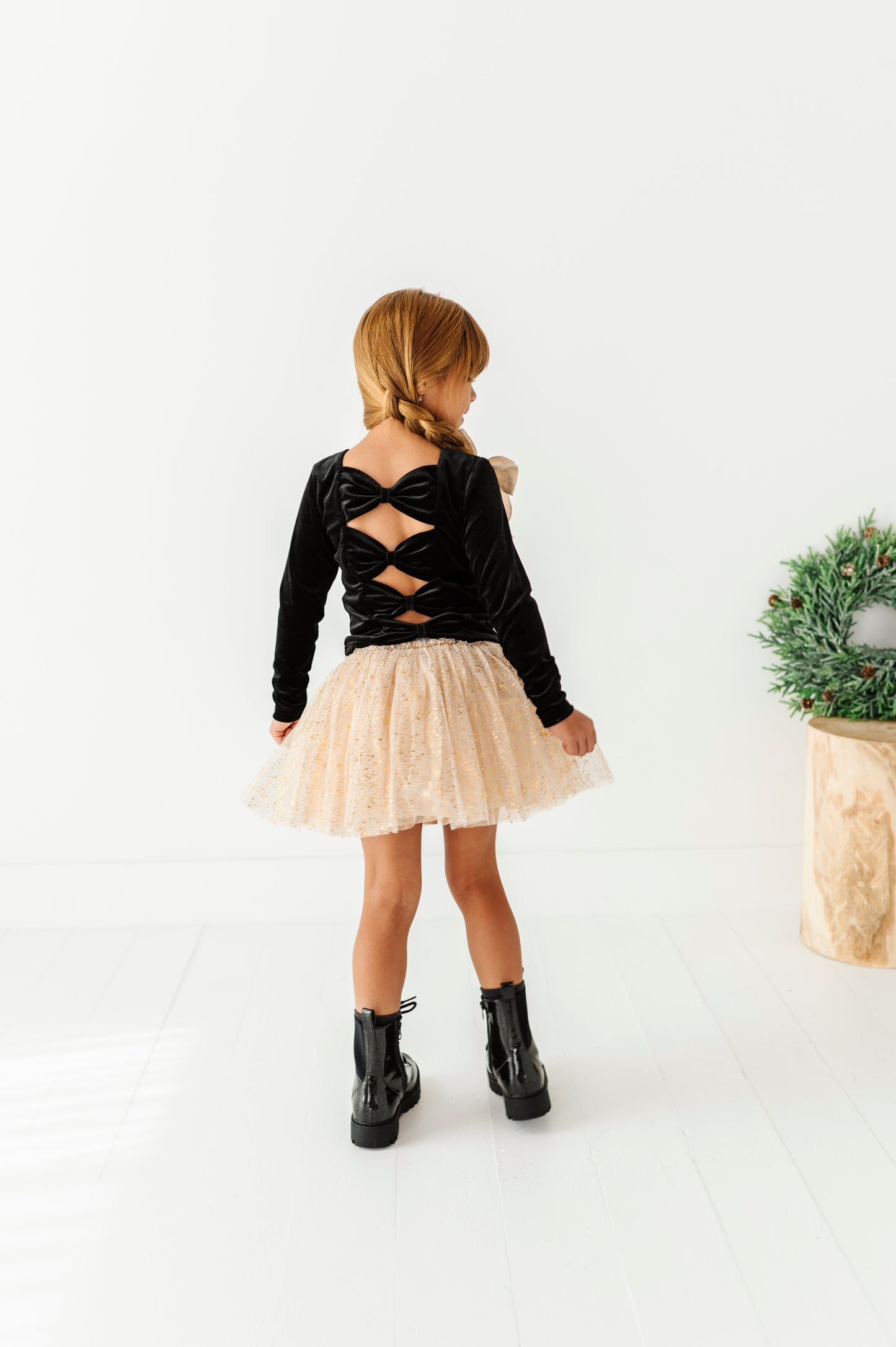 Black Velvet | Bow Back Long Sleeve Top