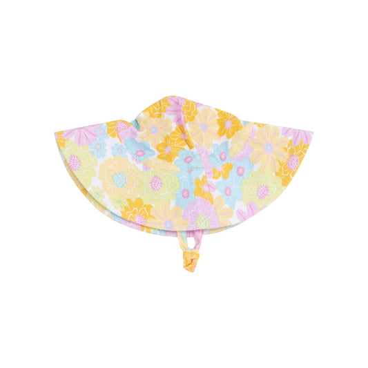 Wide Brim Sunhat - Sunny Dahlias