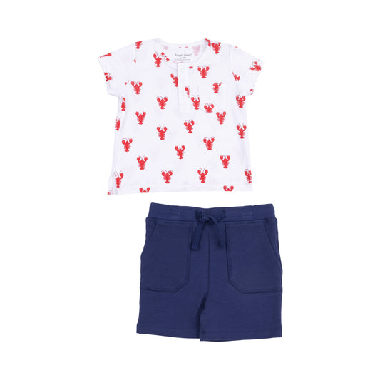 Pocket Henley and Short - Lobster Bamboo