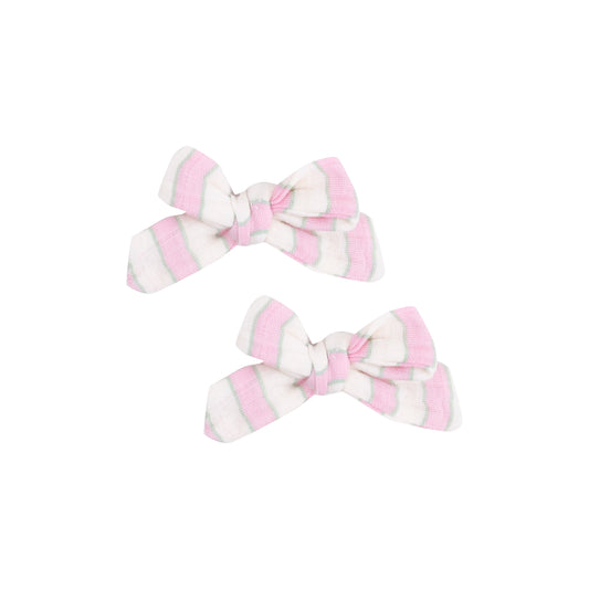 2 Pack Hair Bow with Clip - Candy Stripe