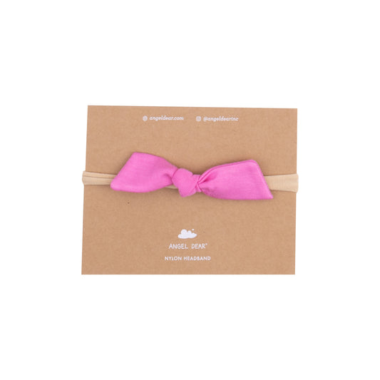 Bow with Nylon Headband - Solid Strawberry Moon
