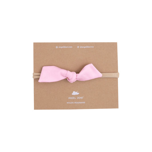 Bow with Nylon Headband - Solid Nosegay Pink