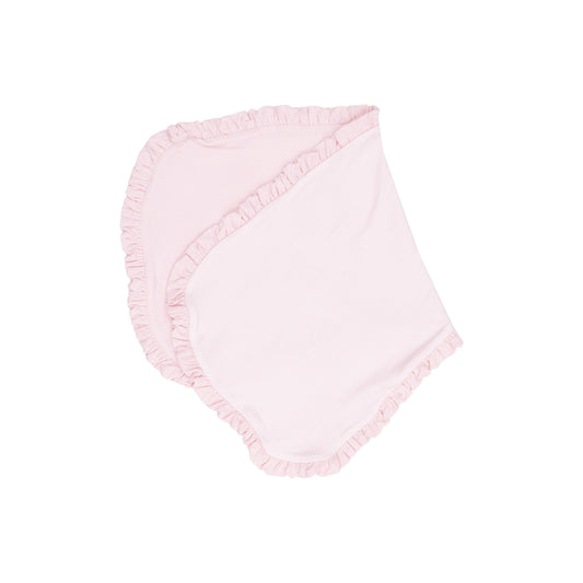 Ruffle Burp Cloth - Stripe Classic Pink