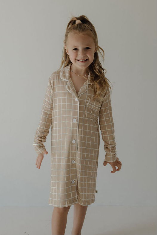 Toddler Bamboo Sleeping Dress | Grid