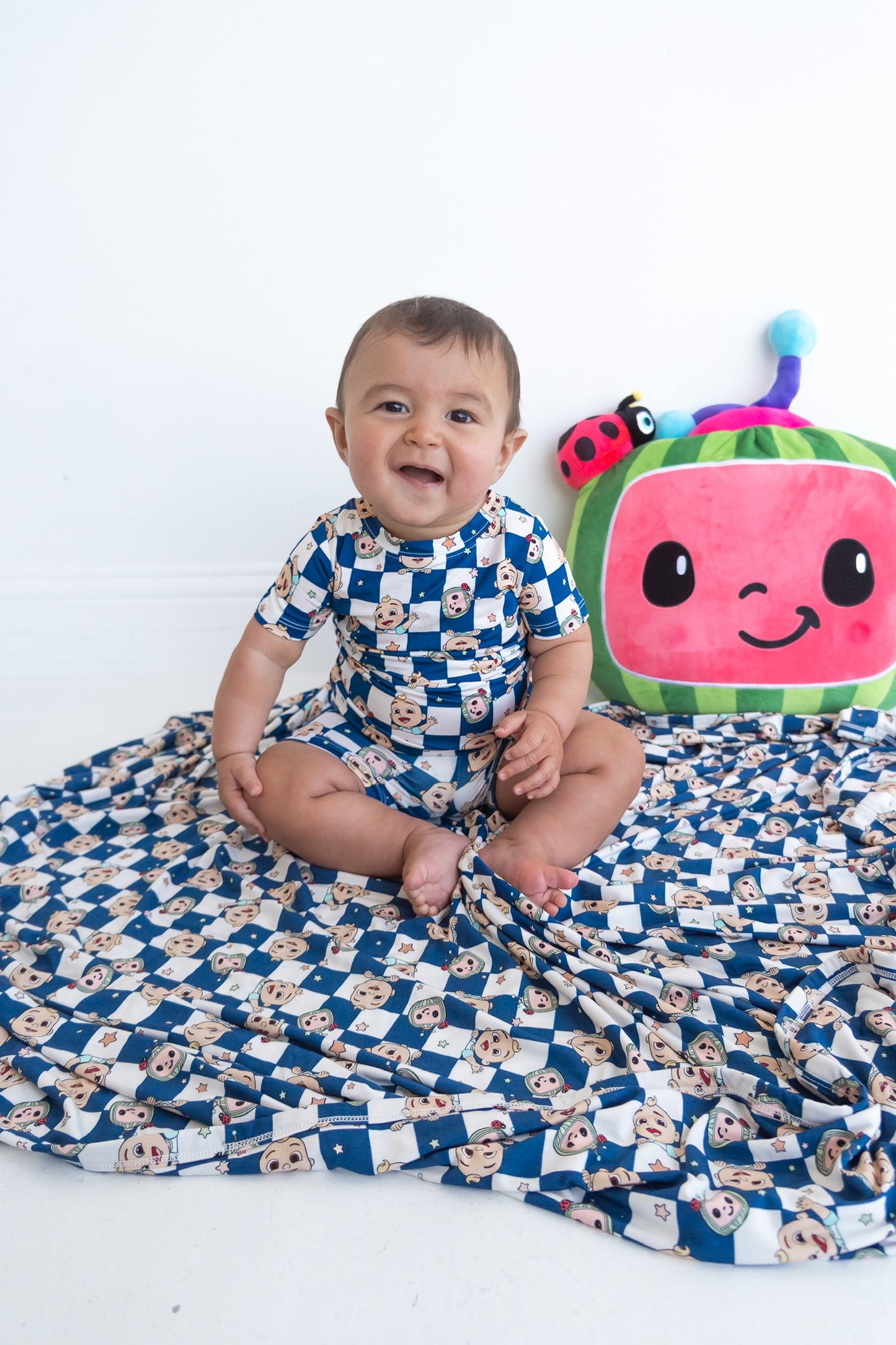 Dream Big Little Co x CoComelon JJ STARRY NIGHT CHECKERS DREAM SHORT SET