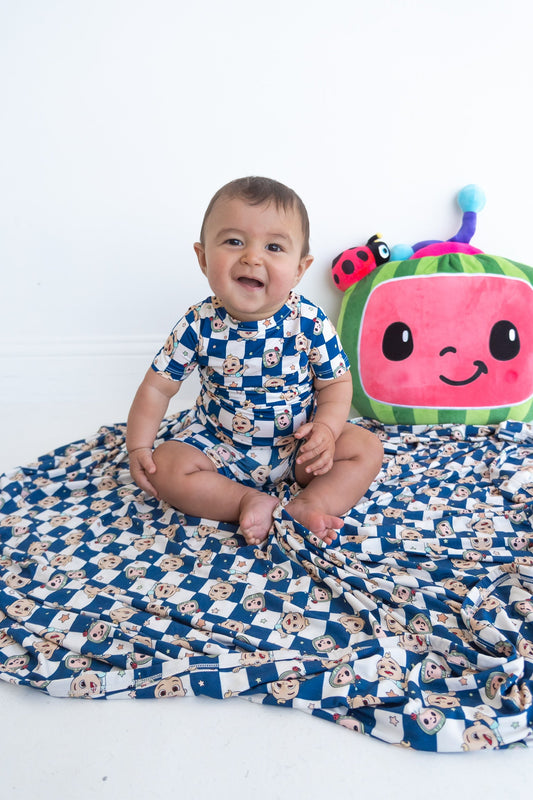 Dream Big Little Co x CoComelon JJ STARRY NIGHT CHECKERS DREAM SHORT SET