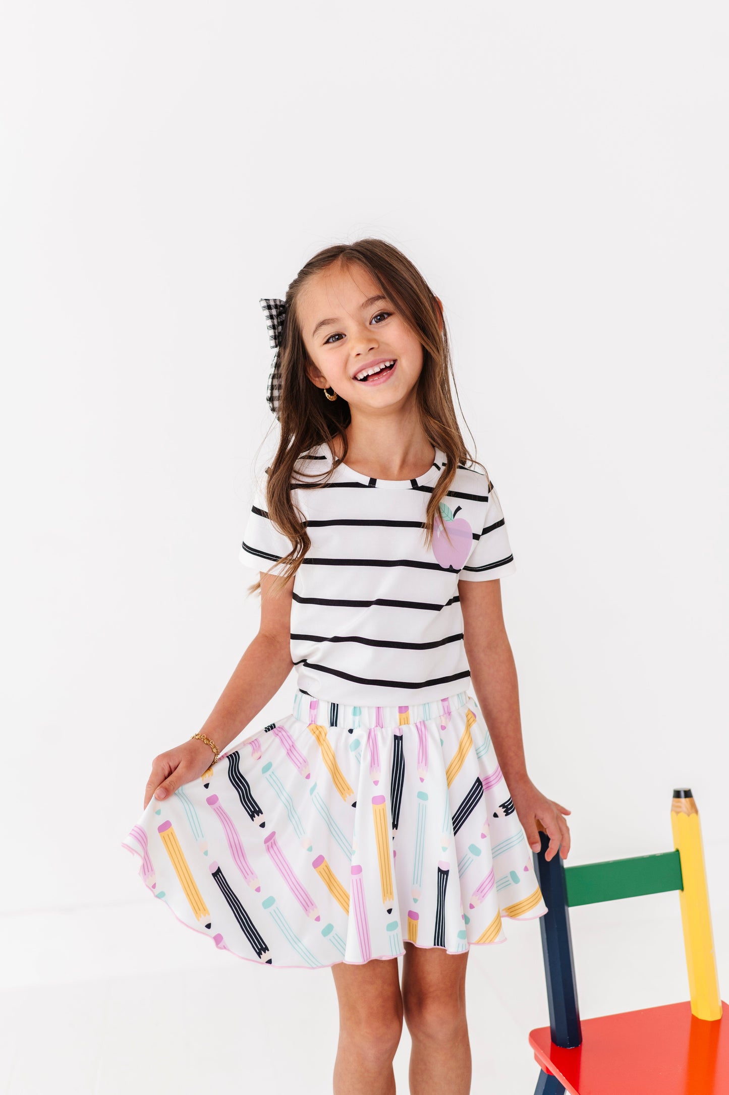 Pocket Apple Stripe Tee (2T ONLY left)