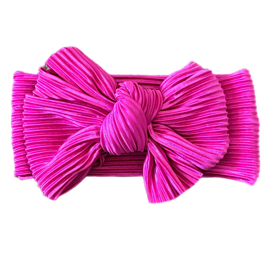 Jenna~ Hot Pink Pleated Ribbed