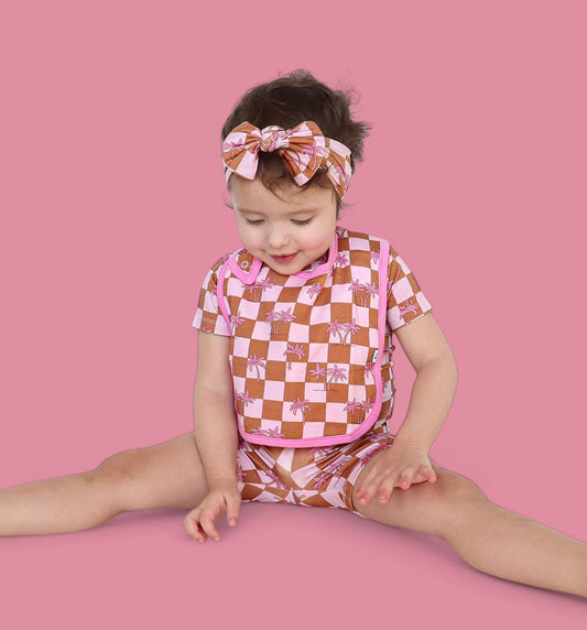 EXCLUSIVE SUNSET BEACH CHECKERS DREAM BABY BIB