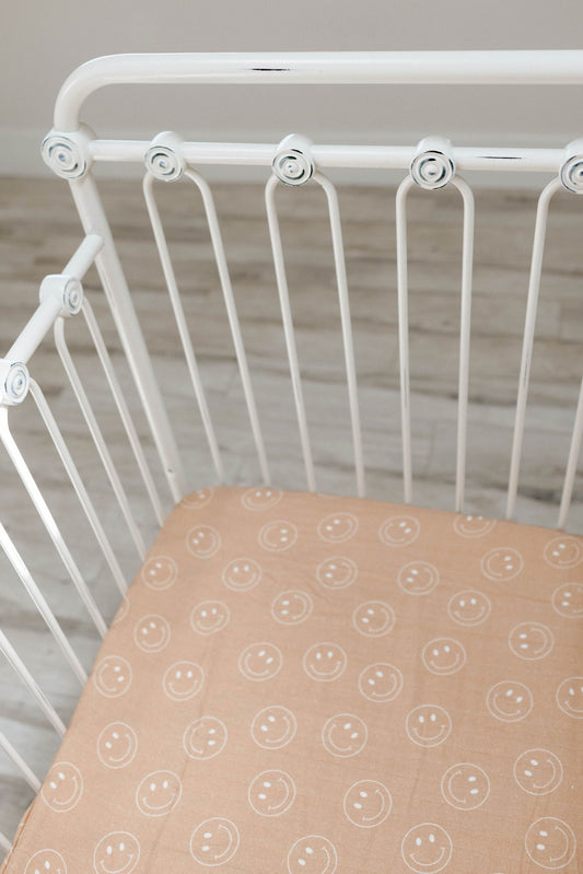 Muslin Crib Sheet | Just Smile Tan