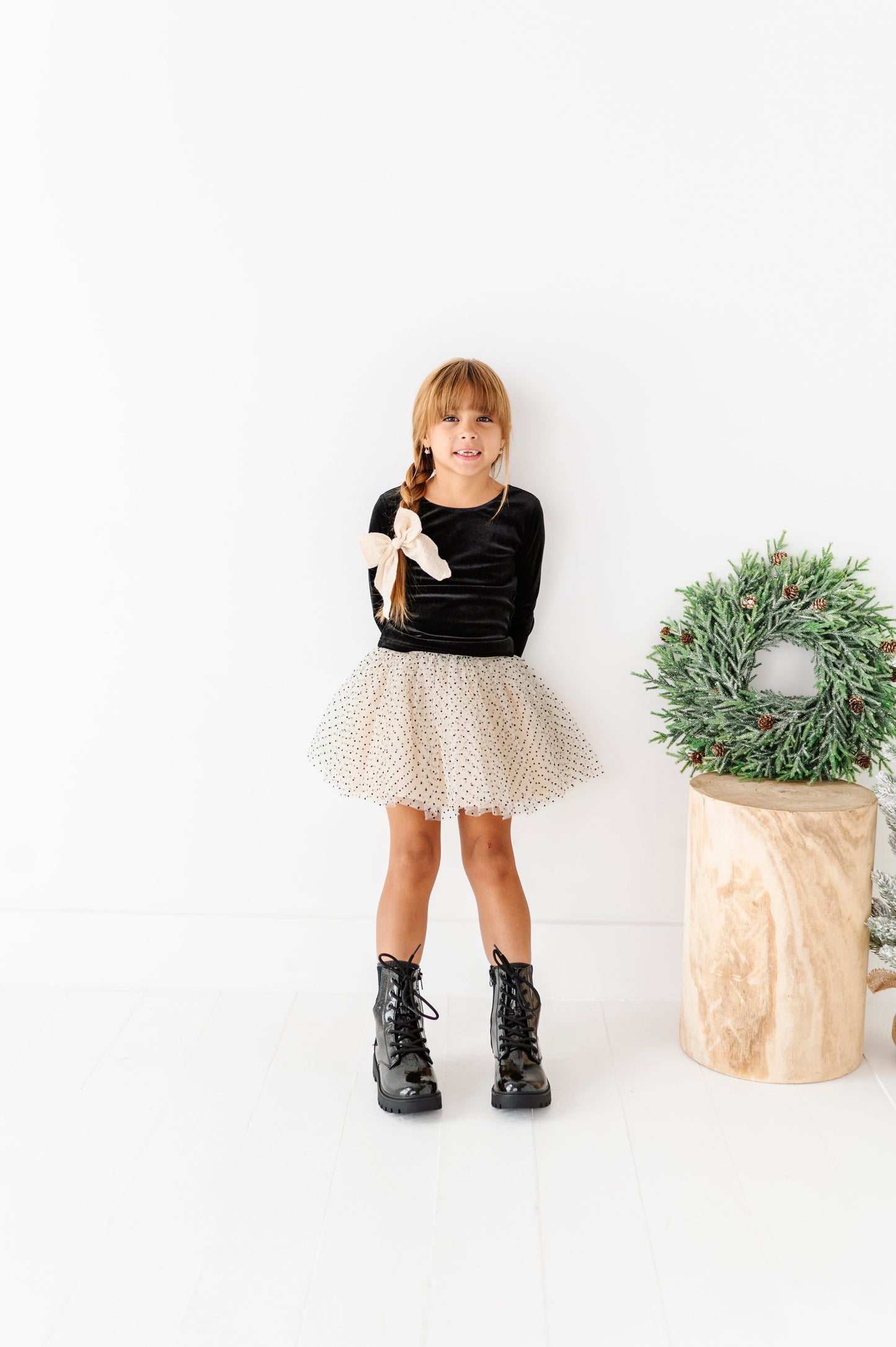 Black Velvet | Bow Back Long Sleeve Top