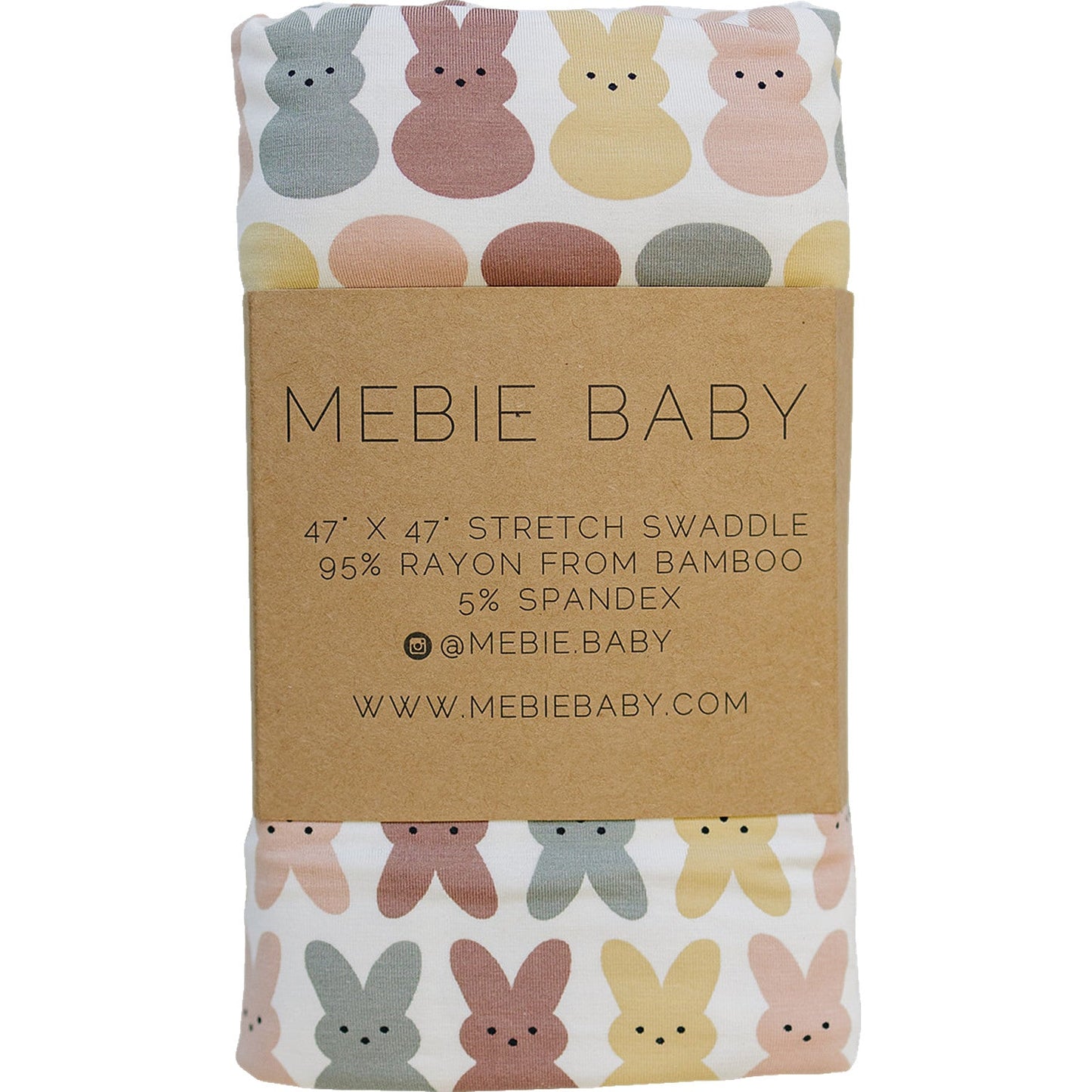 Dusty Rose Bunny Bamboo Stretch Swaddle