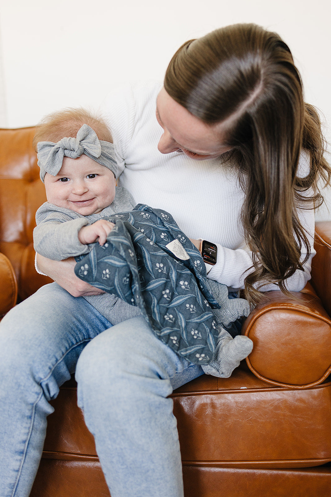 Navy Berry Muslin Burp Cloth