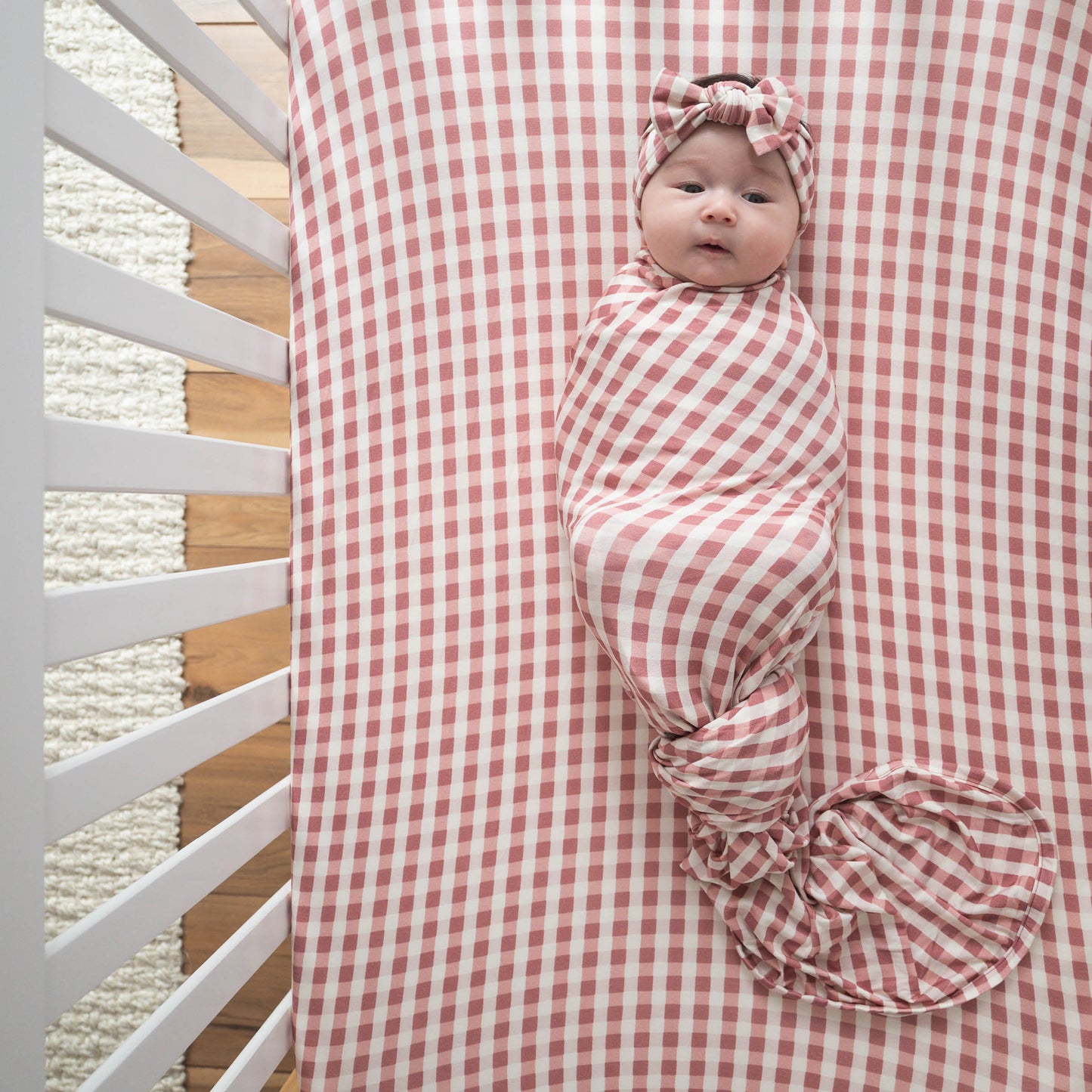 Berry Gingham | Bamboo Crib Sheet