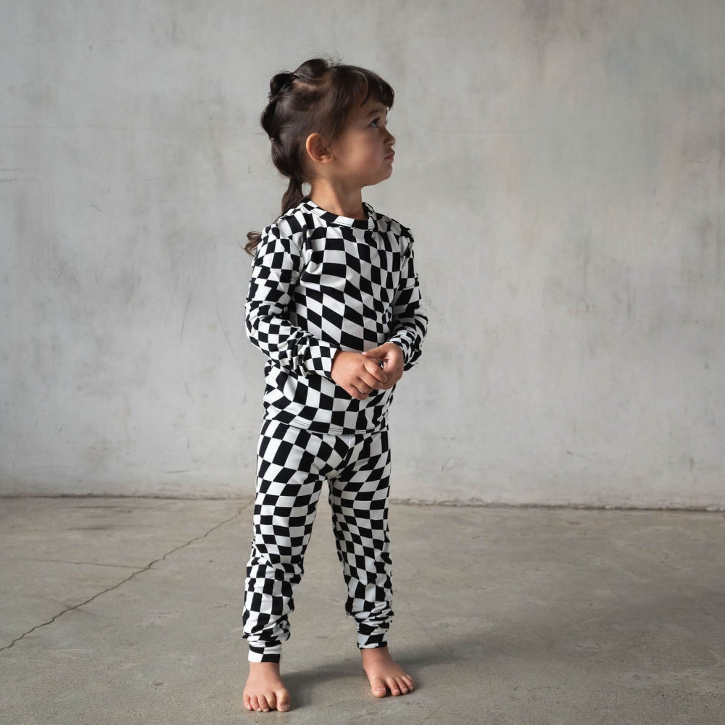 B&W Wavy Checker | Bamboo Two Piece Set