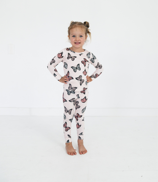 Butterfly Two Piece Bamboo Pajama Set