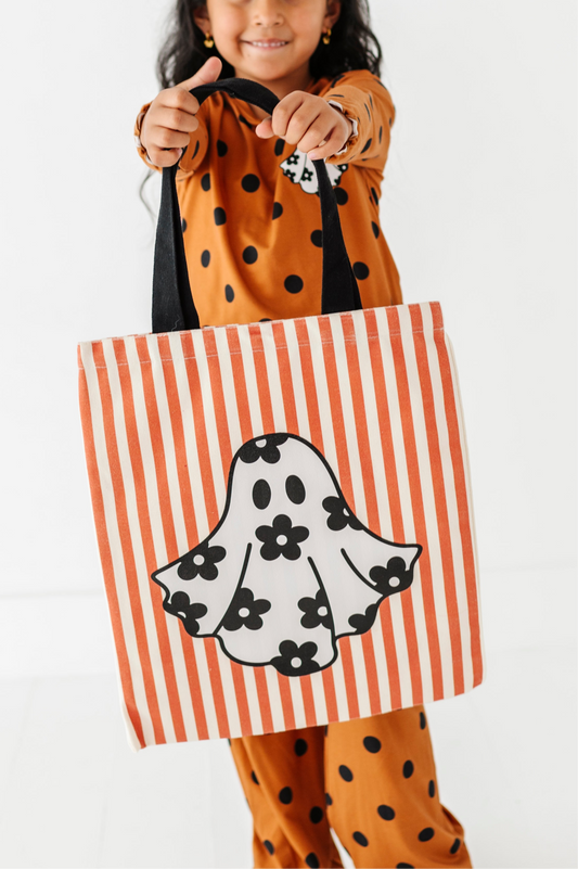 FLORAL GHOSTIE STRIPE | Trick-or-Treat Bag