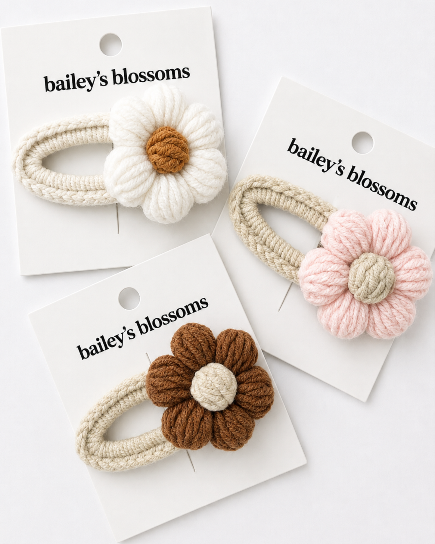 Crochet Daisy Clip - Pink