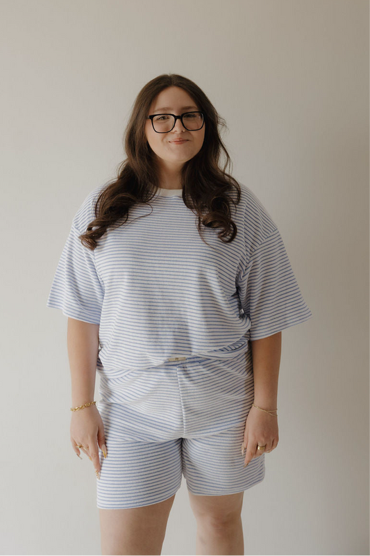 Women's Terry Short Set | Ocean Stripe