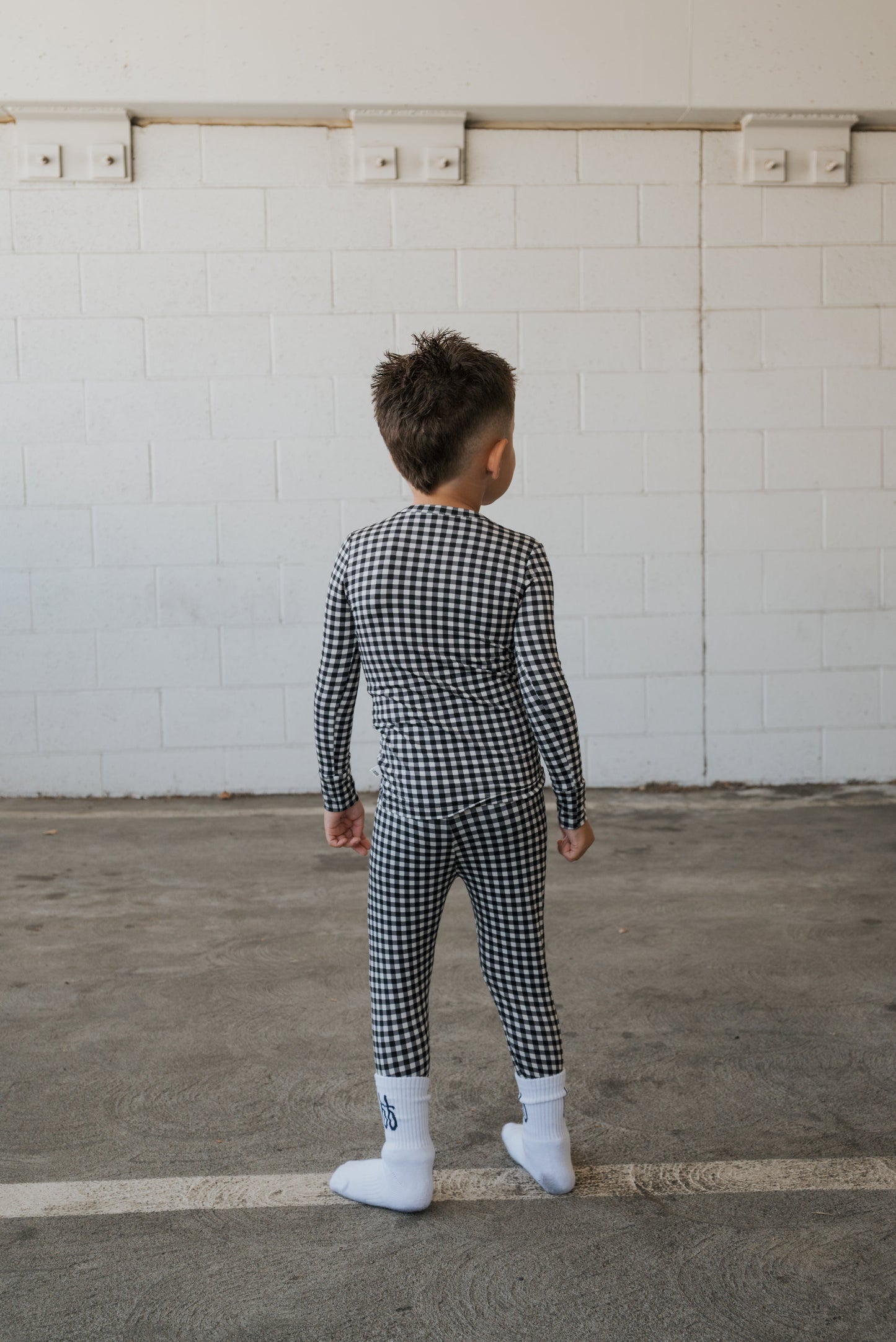 Bamboo Two Piece Pajamas | Black Gingham