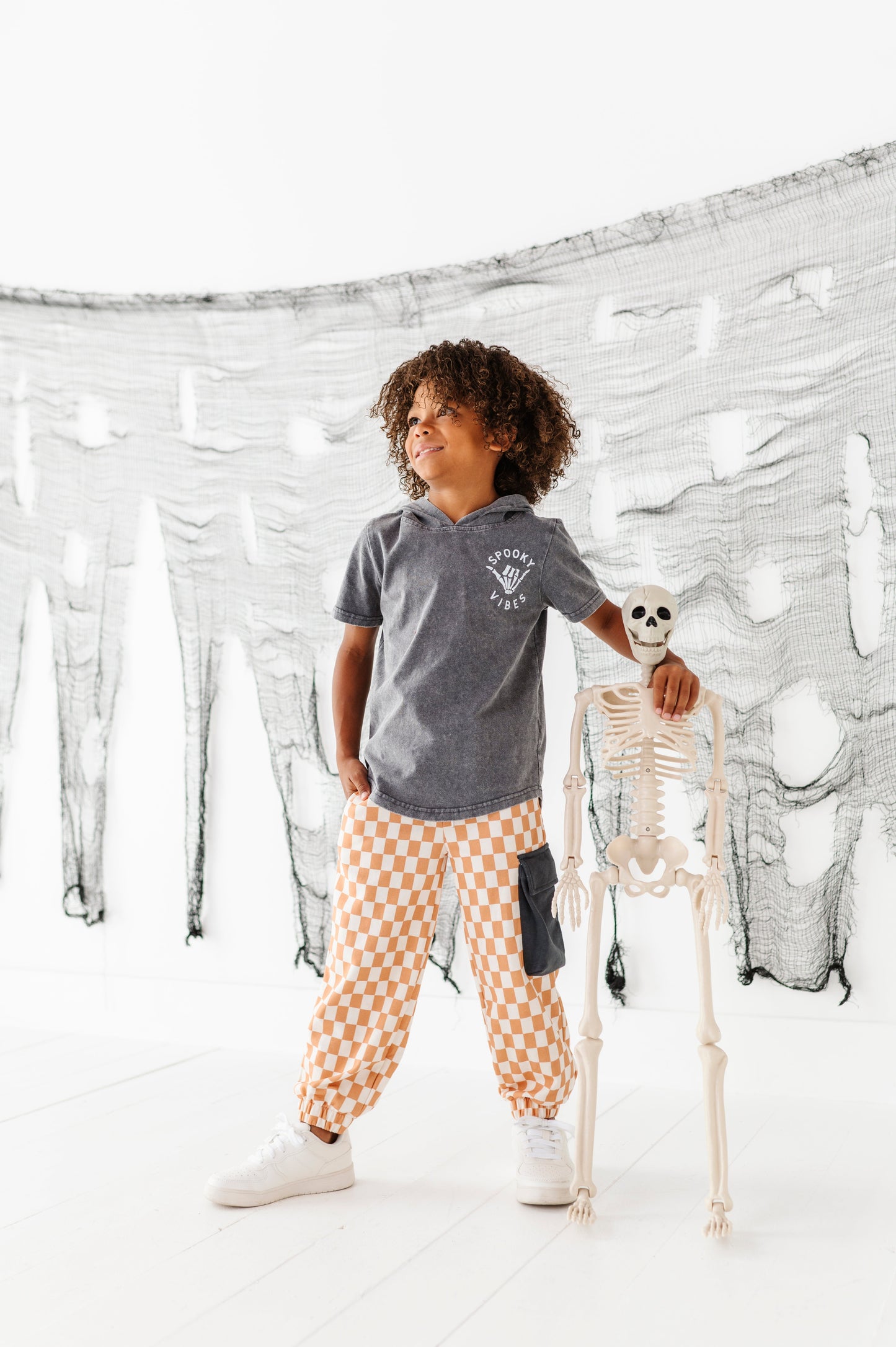 Taupe Check | CARGO JOGGERS