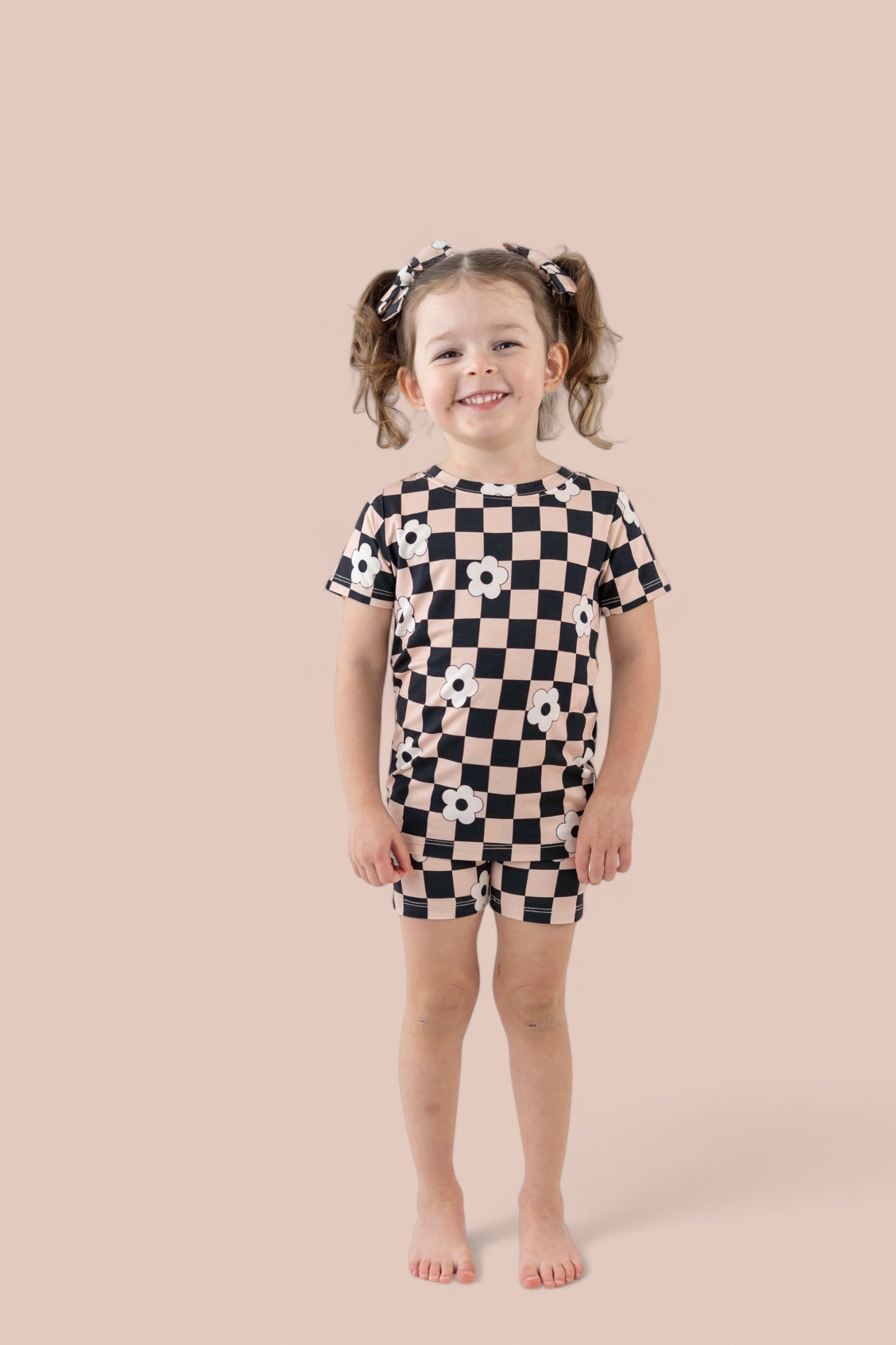 RETRO DAISY CHECKS DREAM SHORT SET