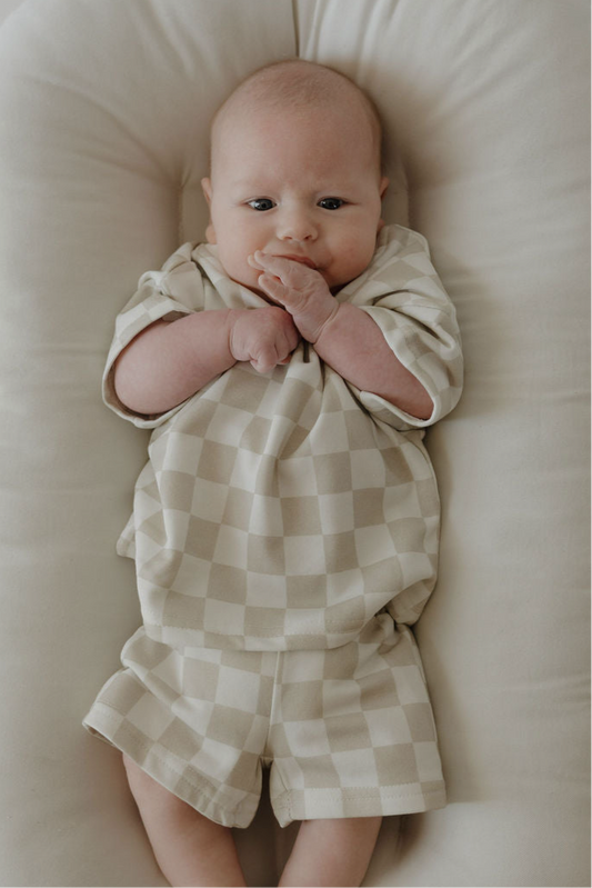 French Terry Short Set | Checkerboard