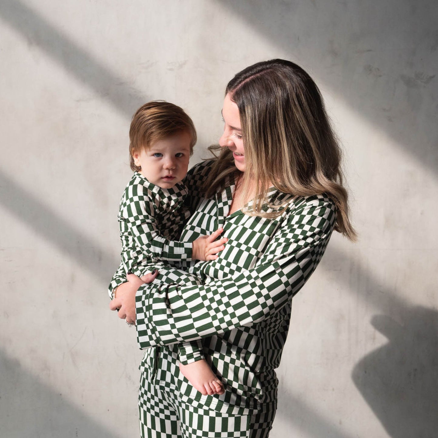 Everyday Check | Bamboo Zip Romper (Green Check)