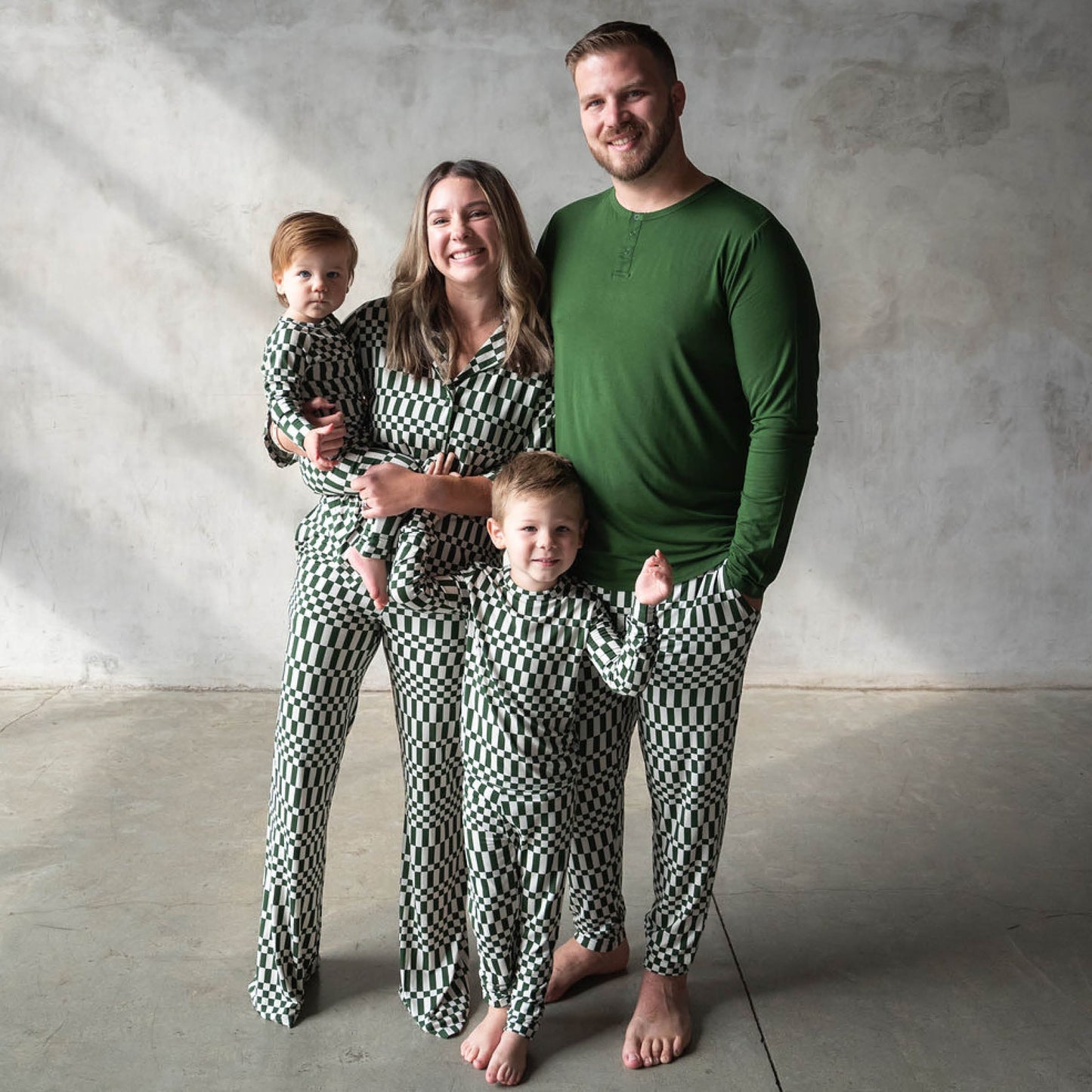 Everyday Check | Mens Bamboo Jogger (Green Check)