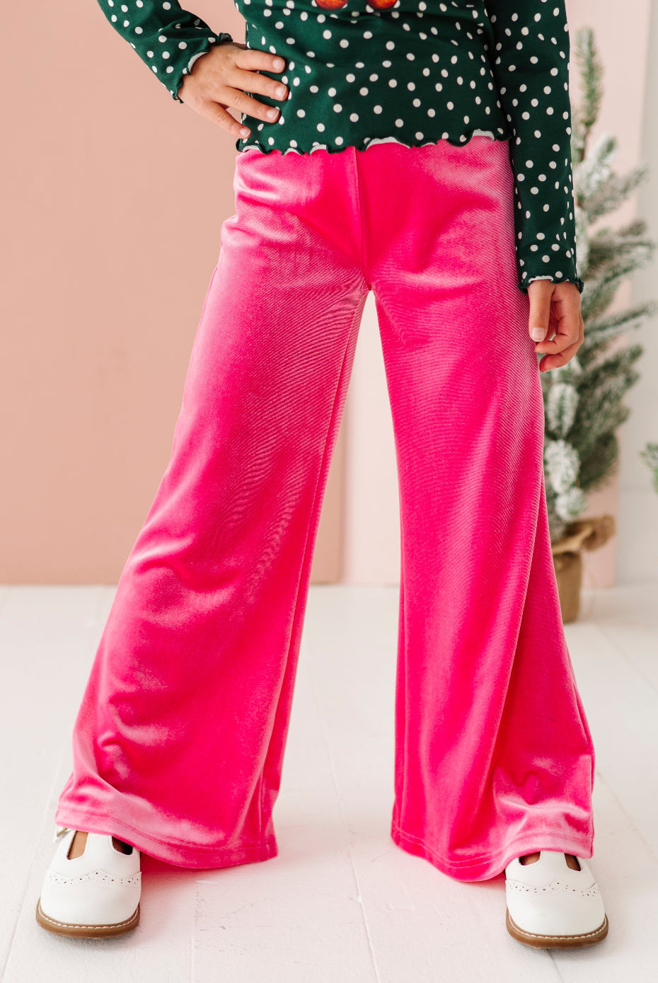 Hot Pink Velvet | Wide-Leg Pants