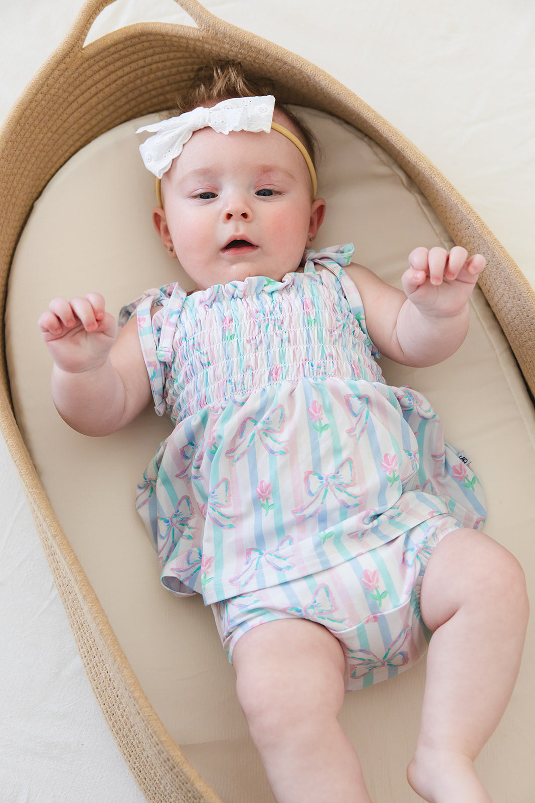 Lila - Smocked Diaper Dress Set