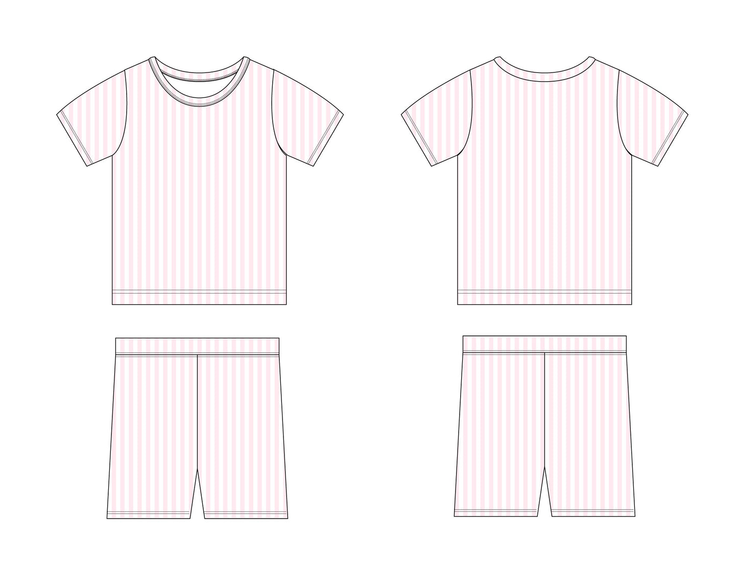 Pink Stripes - Short Set