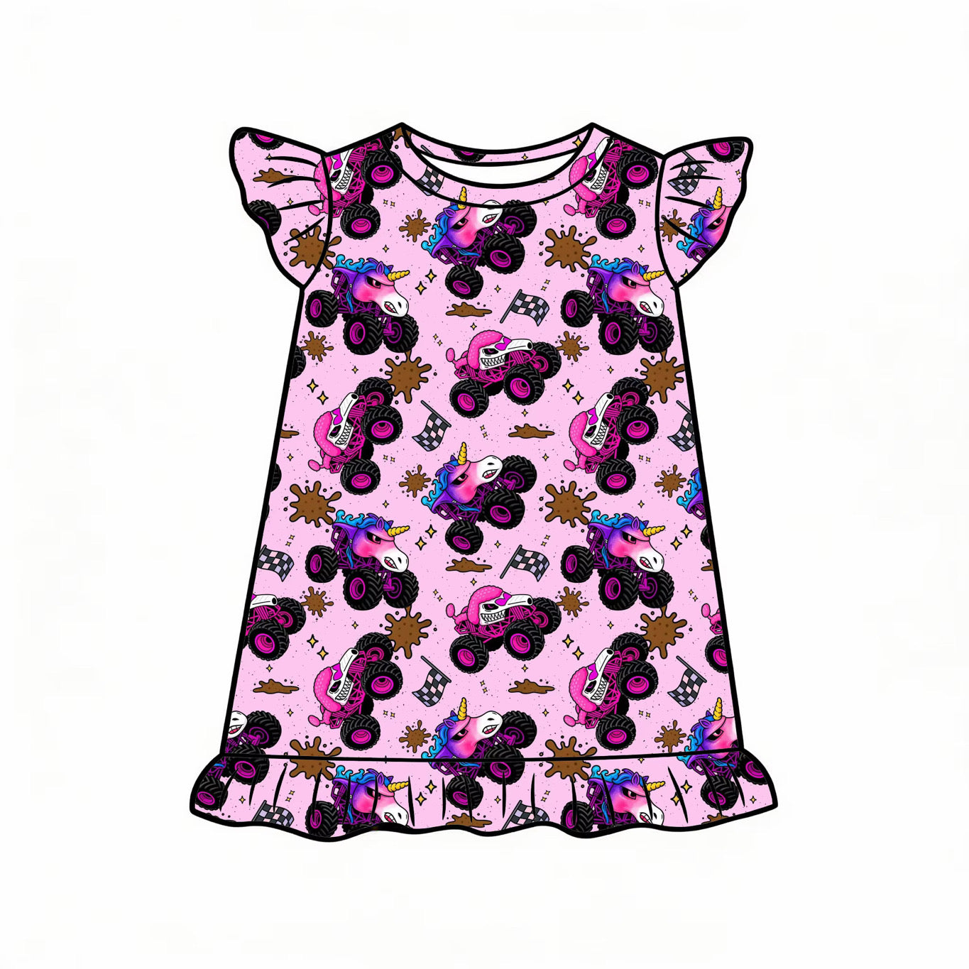 Dirt Track Divas Ruffle Nightgown | PREORDER