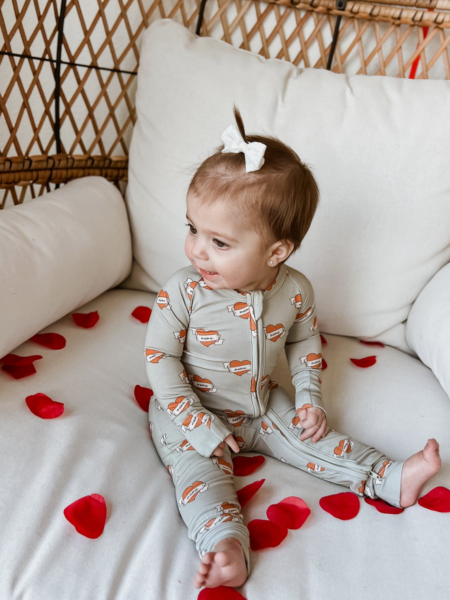 Mama Tattoo Hearts 2pc Bamboo Pajama Set