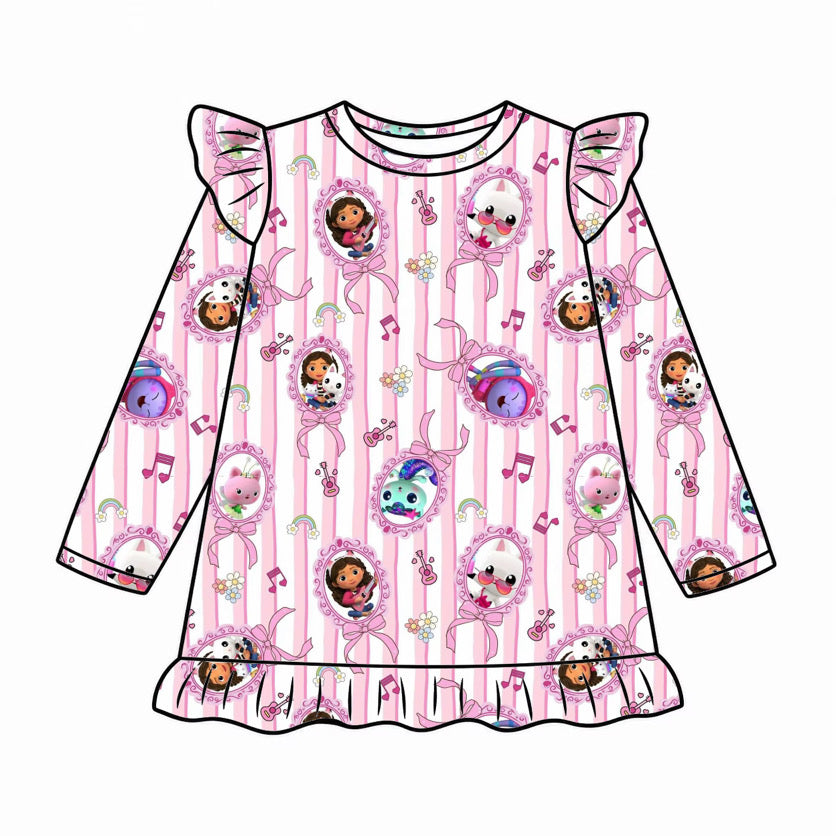 Hey Gabby Long Sleeve Ruffle Nightgown | PREORDER