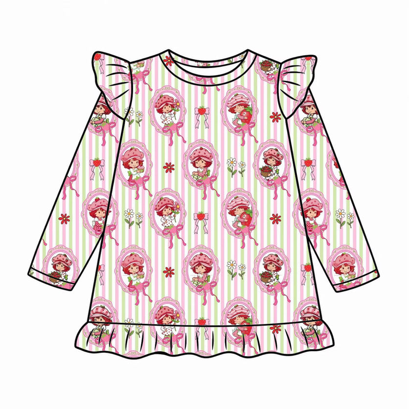 Berry Bestie Long Sleeve Ruffle Nightgown | PREORDER