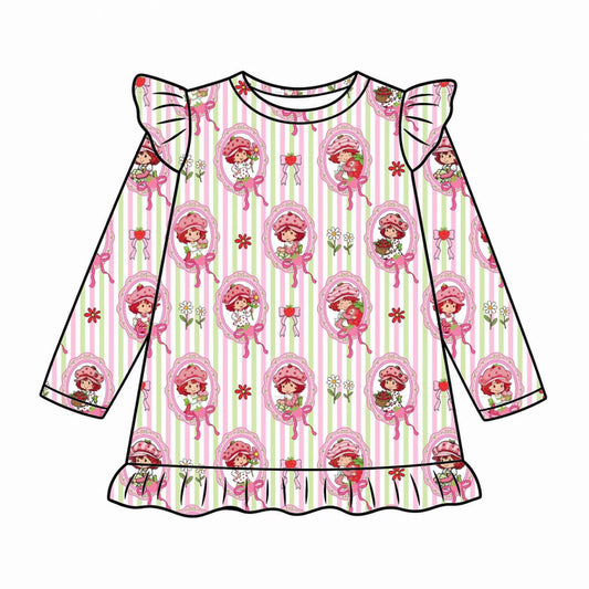 Berry Bestie Long Sleeve Ruffle Nightgown | PREORDER