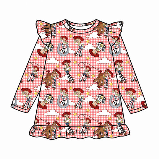 Cowgirl Cutie Long Sleeve Ruffle Nightgown | PREORDER