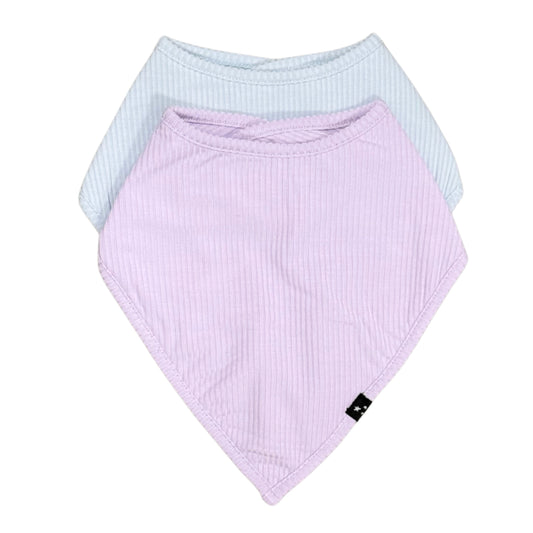 Hydrangea + Baby Blue (ribbed) - Bib Set