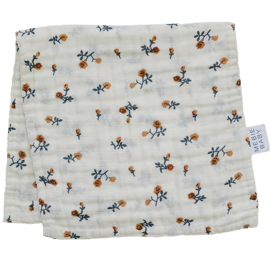 Cream Floral Muslin Burp Cloth