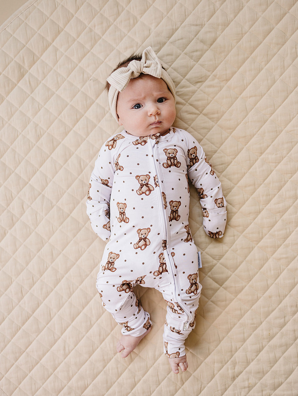 Bamboo Zip Romper | Cute Bear