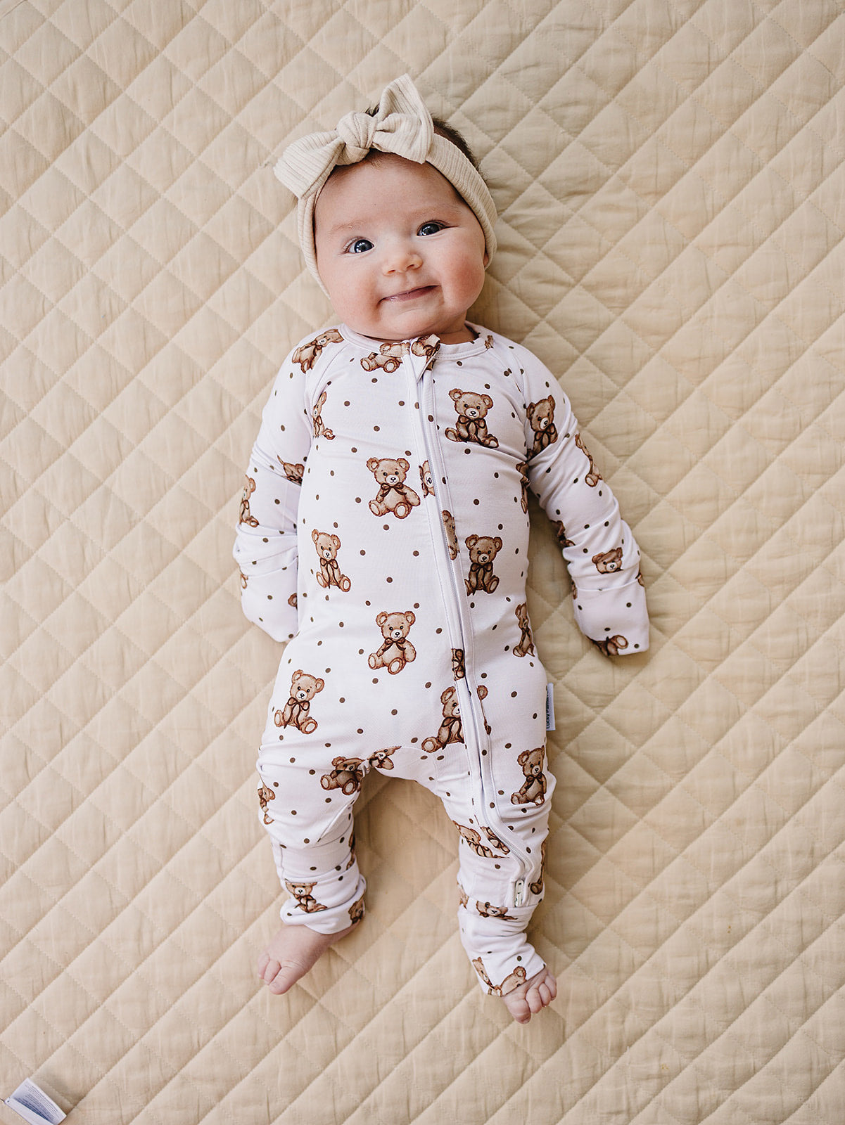 Bamboo Zip Romper | Cute Bear