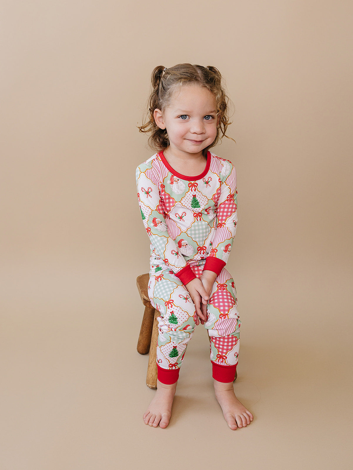 Bamboo Two Piece Set | Santa Patchwork