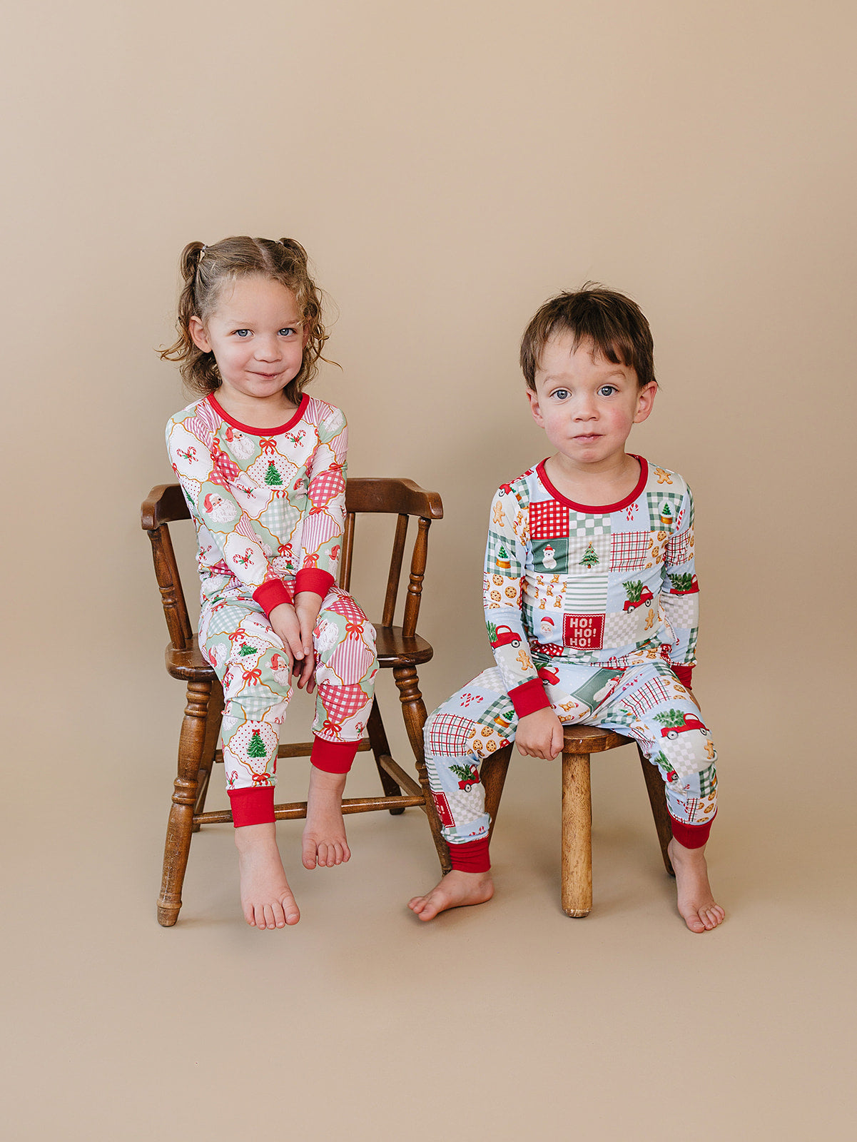 Bamboo Two Piece Set | Santa Patchwork