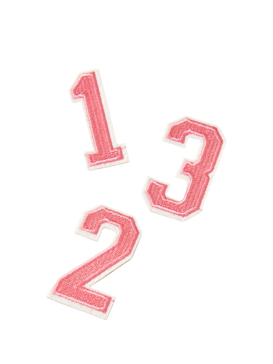 Pink Varsity Number Patch