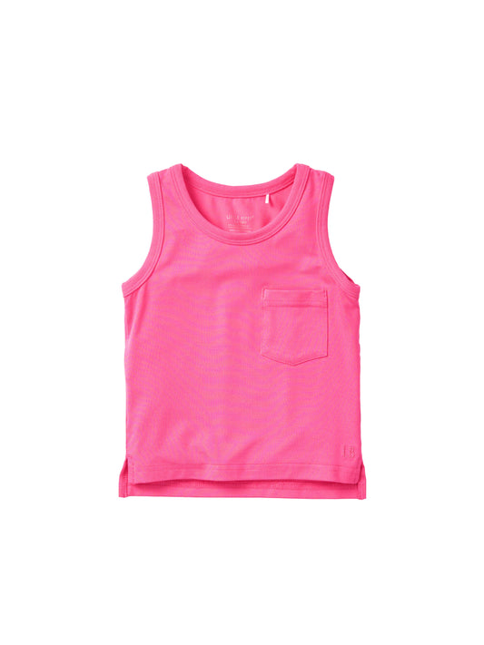 Neon Bamboo Pocket Tank - Pink