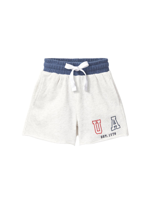 USA Raw Edge Sweatshort - Heather Grey