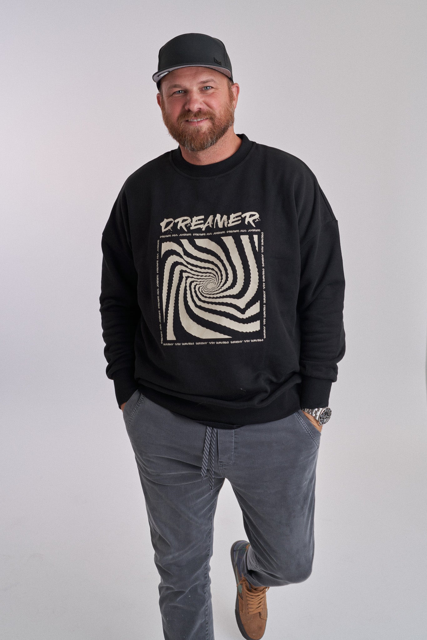 Adult Goal Achiever Crewneck - Black