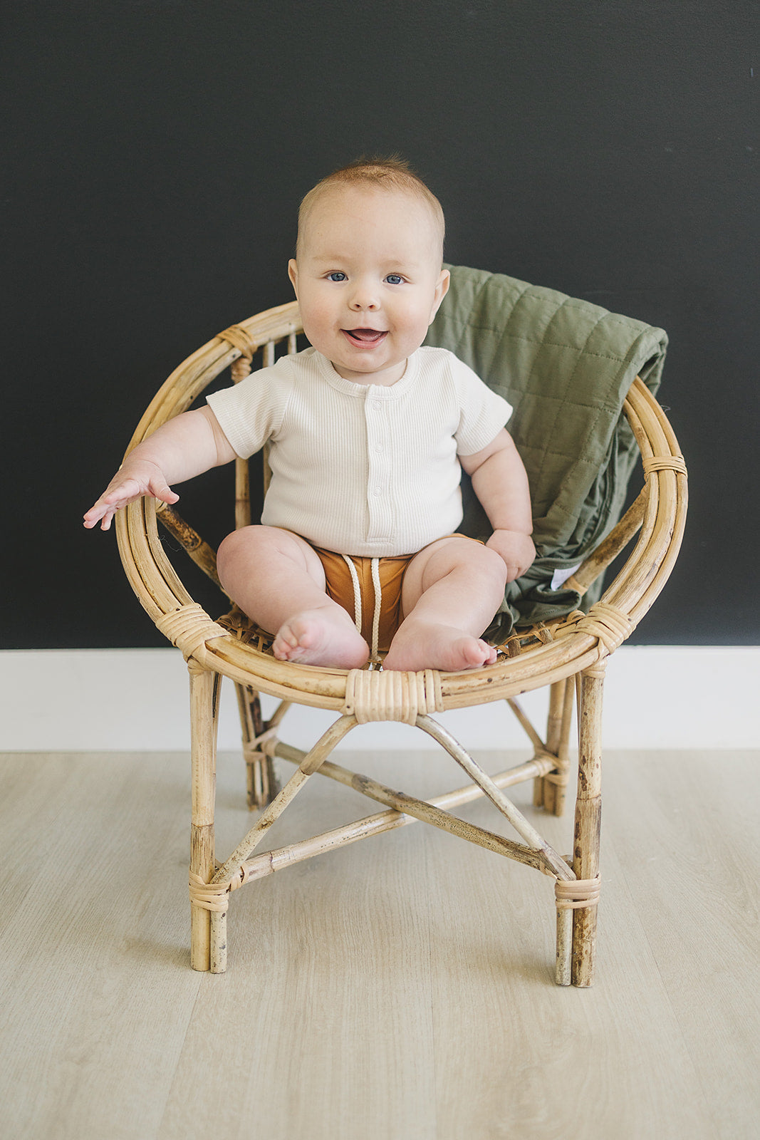 Vanilla Organic Cotton Ribbed Snap Bodysuit